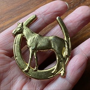Lucky Horseshoe & Horse Brooch - Vintage and Large